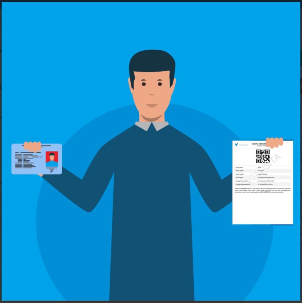 Foto Diri Membawa ID Asli KTP Dan File Verifikasi