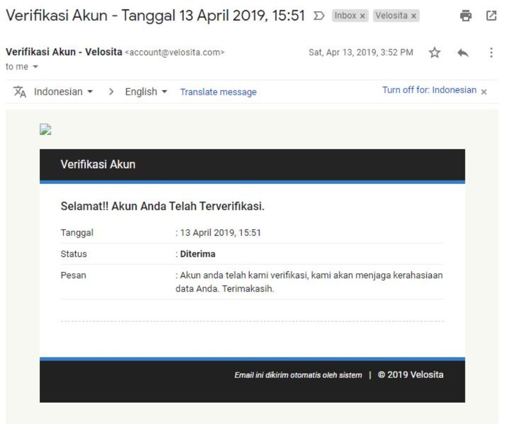 email sukses